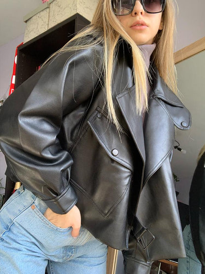 Leather Oversized Coat